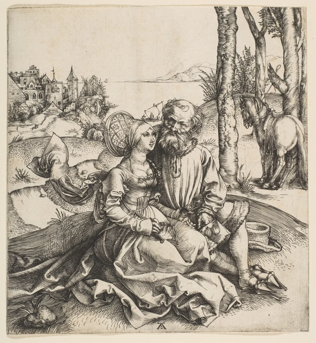 The Ill-Assorted Couple by Albrecht Dürer, print, 1495