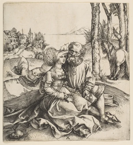 The Ill-Assorted Couple by Albrecht Dürer, print, 1495