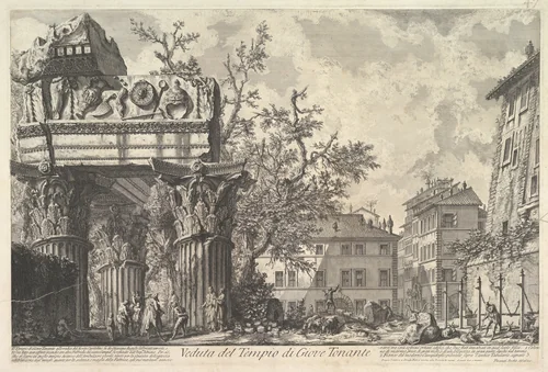 The Temple of Vespian (Veduta del Tempio di giove Tonante) by Giovanni Battista Piranesi, print, 1751-1761