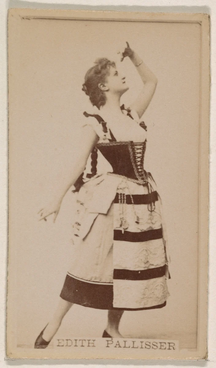 Edith Pallisser, from the Actresses series (N245) issued by Kinney Brothers to promote Sweet Caporal Cigarettes by Kinney Brothers Tobacco Company, photograph, 1890