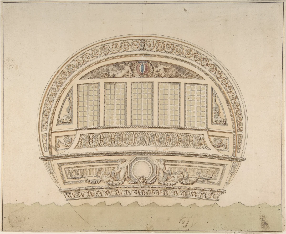 Design for Stem of a Ship by anonymous, drawing, 1700-1799