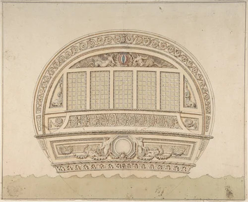 Design for Stem of a Ship by anonymous, drawing, 1700-1799