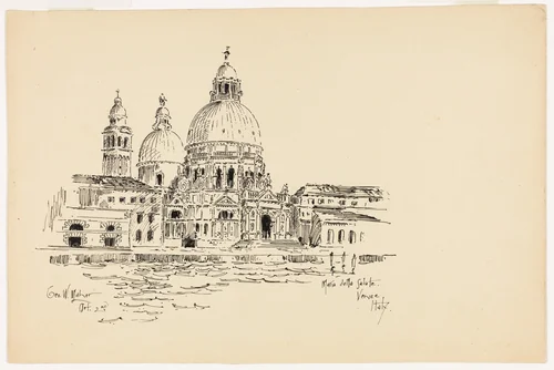 Sta. Maria della Salute, Venice, Italy, Travel Sketch by George Washington Maher, drawing, 1891