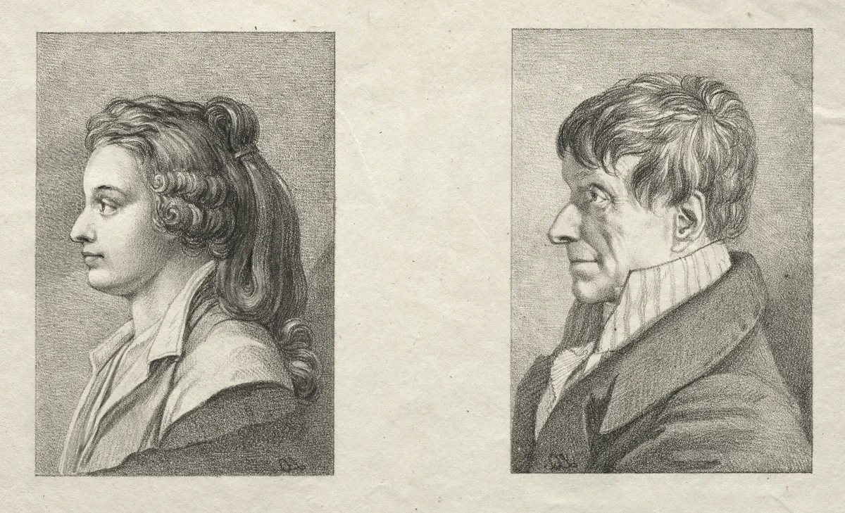 Profile Portrait of a Woman and a Man by Lorenzo II Quaglio, print