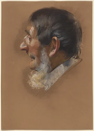 Profile of a Man with Sidewhiskers by German 19th Century, drawing, 1850