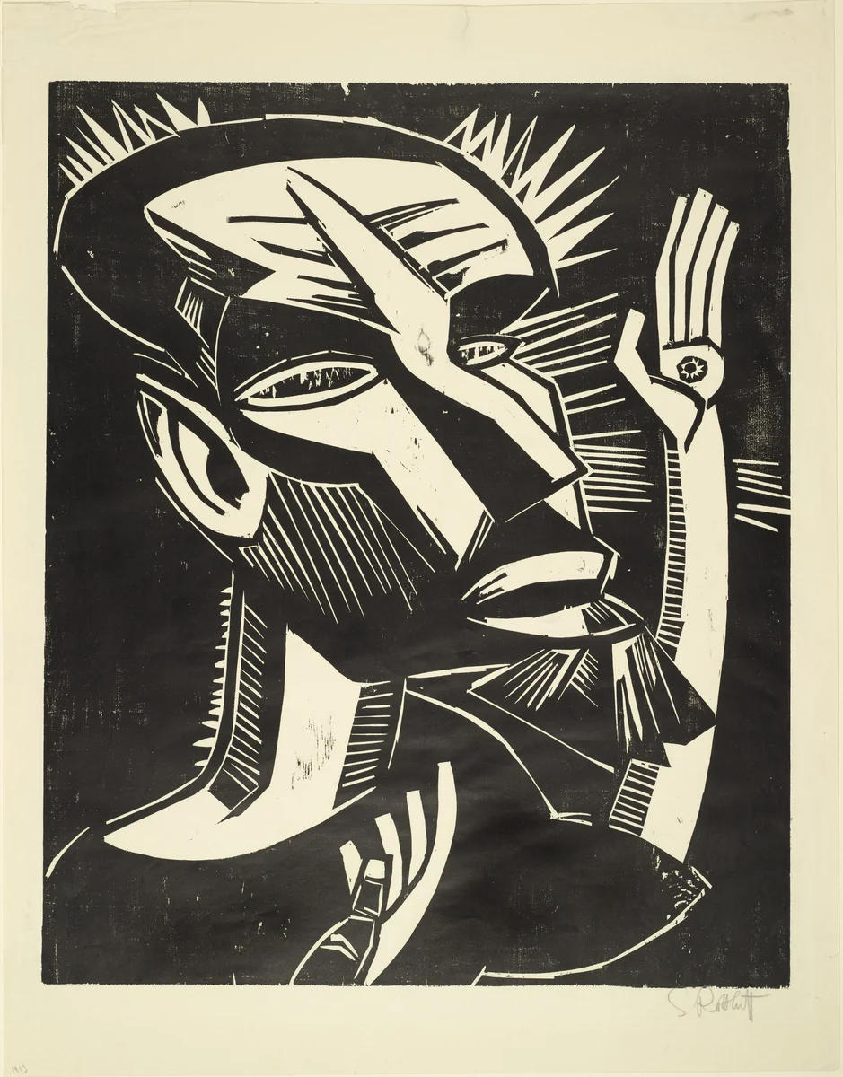Saint Francis (Der heilige Franziskus) by Karl Schmidt-Rottluff, print, 1919