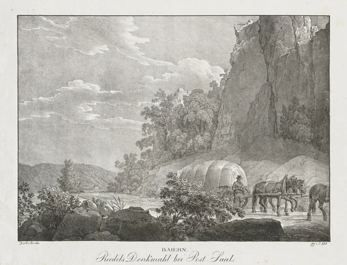 Baiern, Riedels Denkmahl bei Post-Saal by Jakob Alt, print