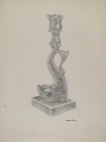 Glass Candlestick by John Hall, index of american design, 1940