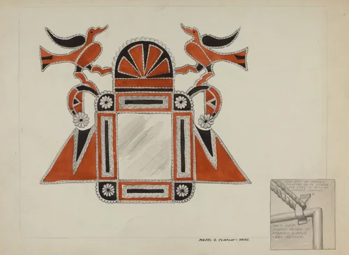 Tin Mirror Frame by Majel G. Claflin, index of american design, 1937