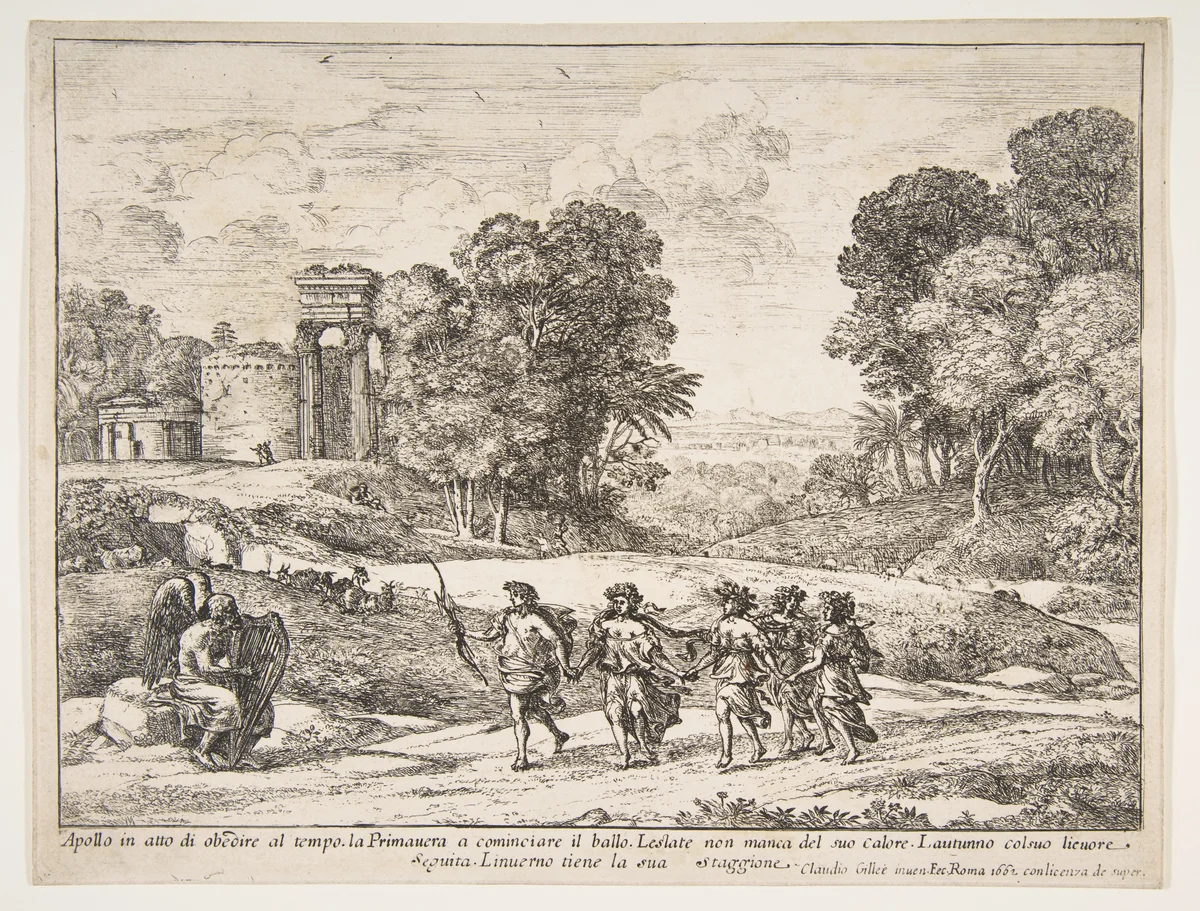 Time, Apollo and the Seasons by Claude Lorrain, print, 1662