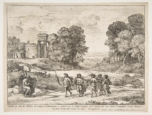 Time, Apollo and the Seasons by Claude Lorrain, print, 1662