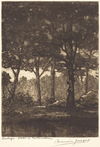 Barbizon: Foret de Fontainbleau by Maurice Jacque, print, 1819-1910