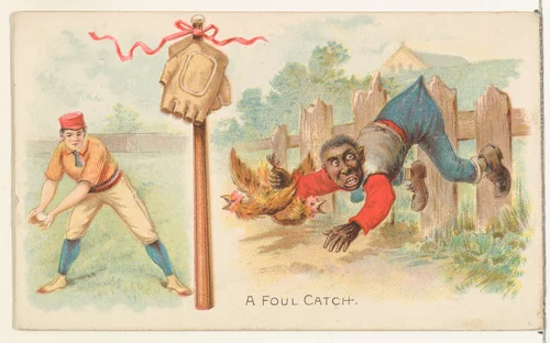A Foul Catch, from the Talk of the Diamond set (N135) issued by Duke Sons & Co., a branch of the American Tobacco Company by W. Duke, Sons & Co., print, 1888