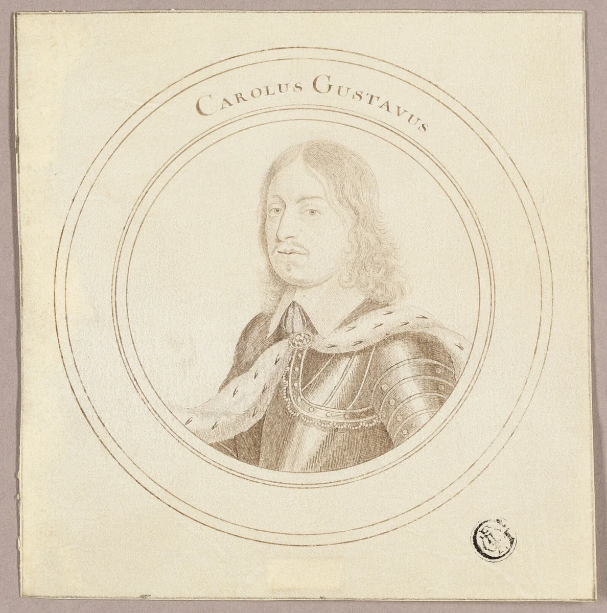 Carolus Gustavus by John Faber, drawing, 1692