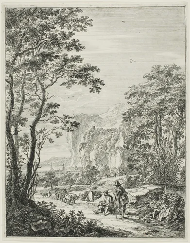 The Ox-Cart, from Upright Italian Landscapes by Jan Both, print, 1645-1649
