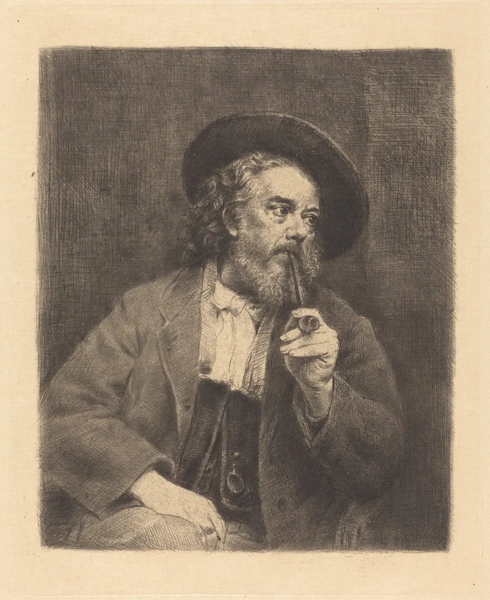 L'Auteur fumant, à mi-corps by Marcellin Gilbert Desboutin, print, 1897