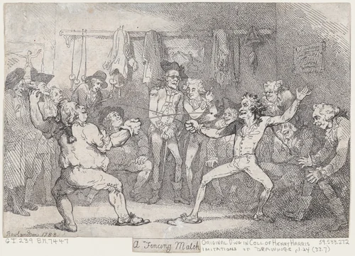 A Fencing Match by Thomas Rowlandson, print, 1788