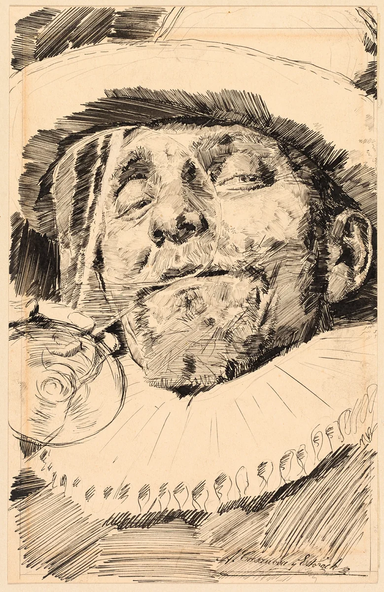 Cavalier Drinking by Antonio Casanova, drawing, 1867-1896