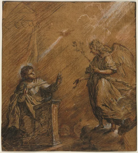 The Annunciation by Johann Jakob von Sandrart, drawing, 1655-1698