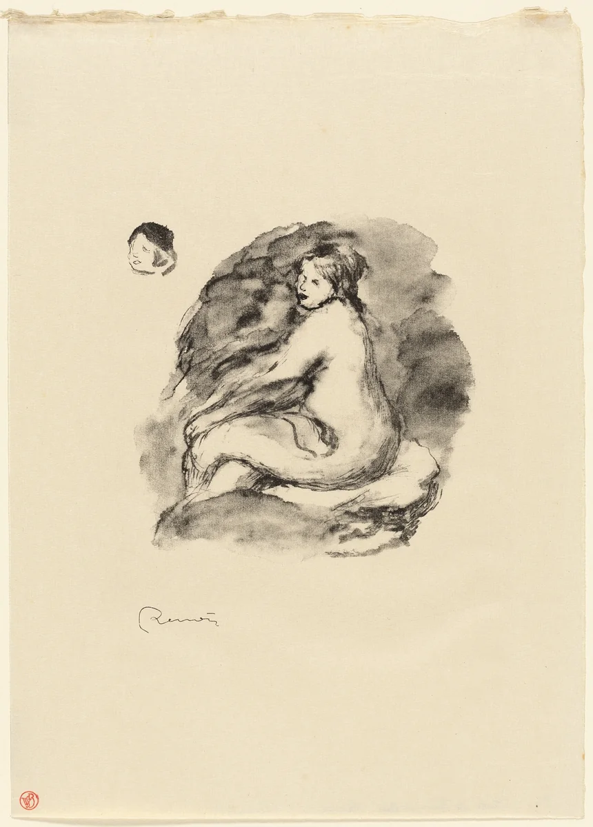 Study of Seated Female Nude, Variant by Pierre-Auguste Renoir, print, 1899-1909