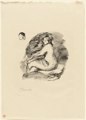 Study of Seated Female Nude, Variant by Pierre-Auguste Renoir, print, 1899-1909