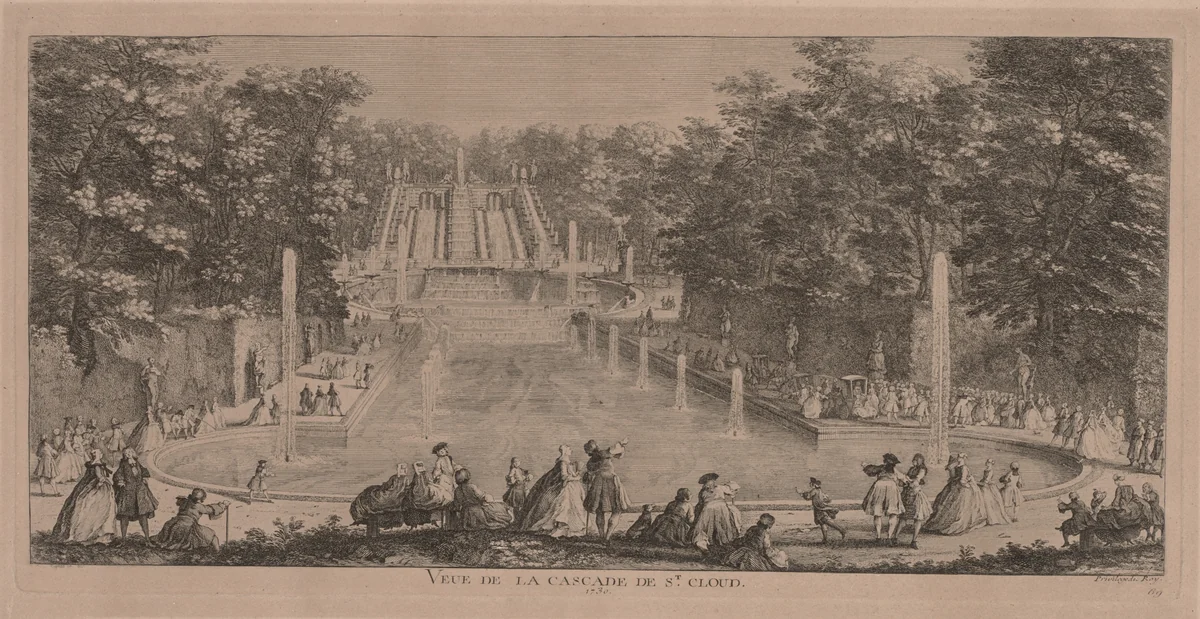 The Cascades of St. Cloud by Jacques Rigaud, print, 1700-1754