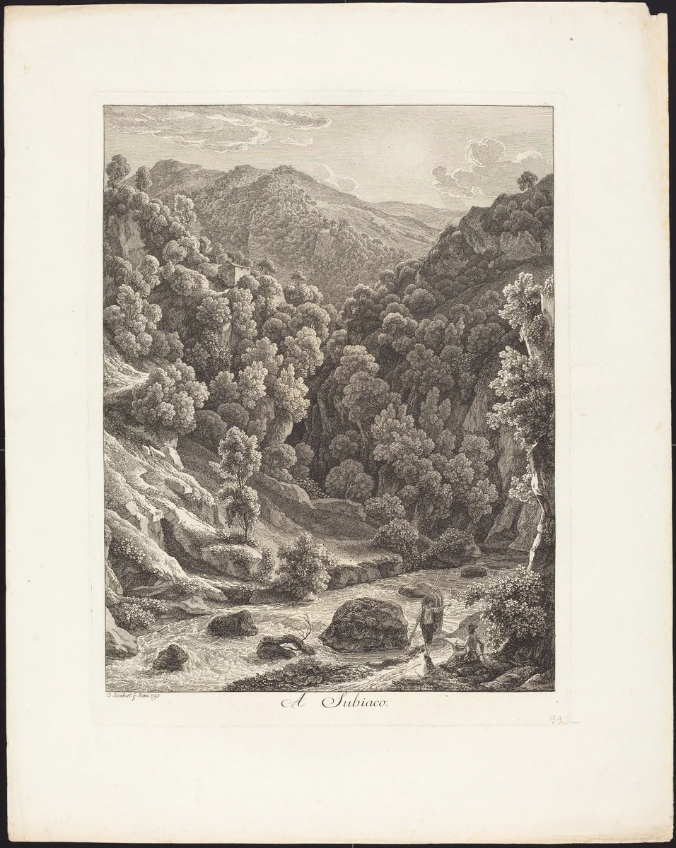 A Subiaco by Johann Christian Reinhart, portfolio, 1761-1847