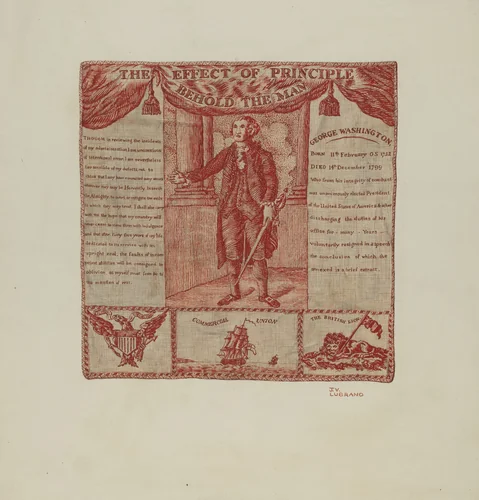 Printed Textile - Historical George Washington by Joseph Lubrano, index of american design, 1939