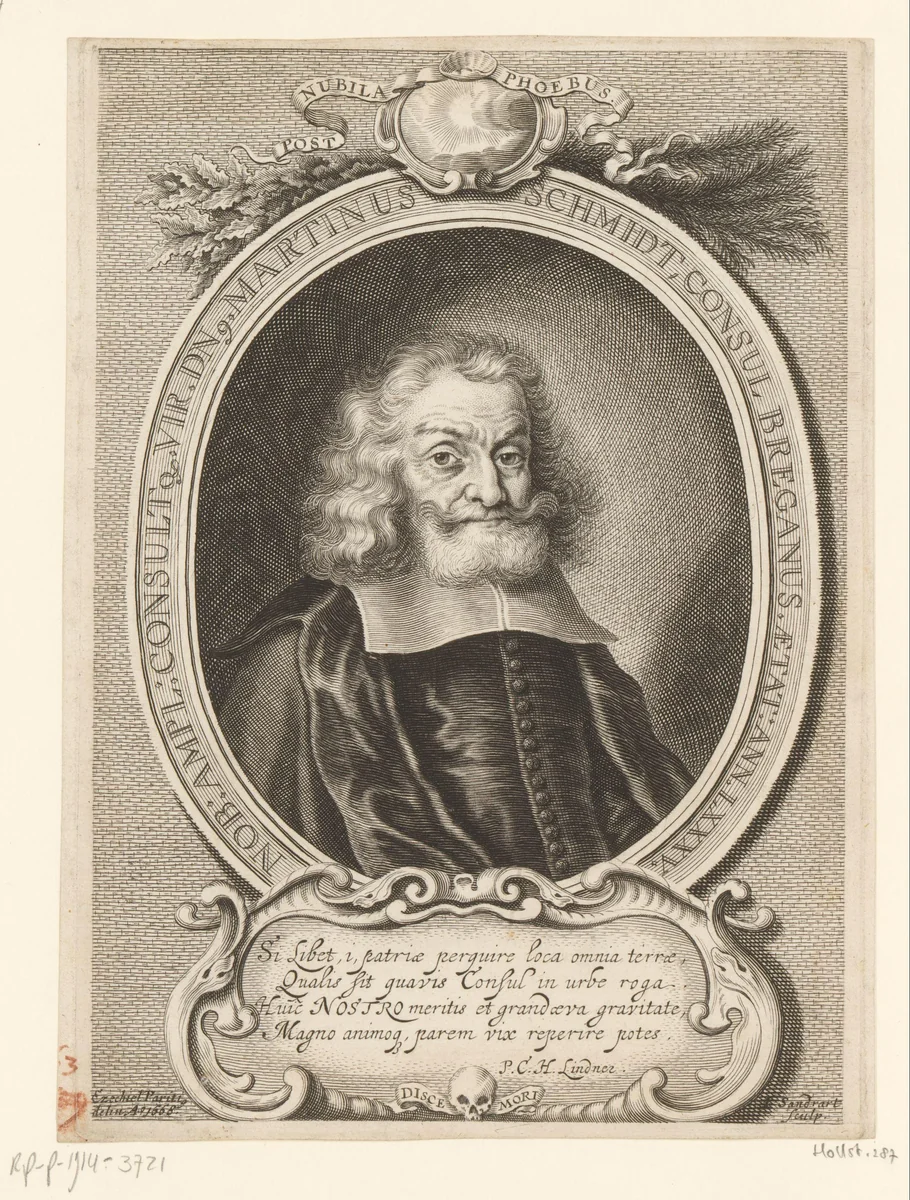 Portret van Martin Schmidt by Jakob von Sandrart, print, 1668