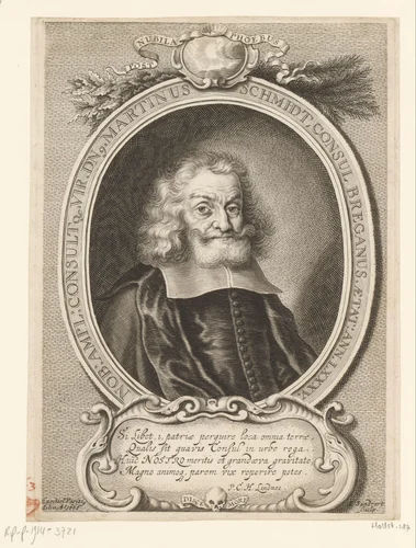 Portret van Martin Schmidt by Jakob von Sandrart, print, 1668