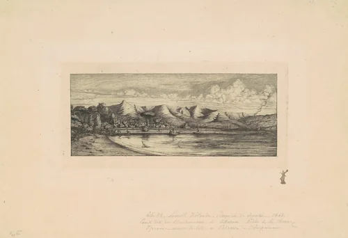 Nouvelle Zélande, Presqu'ile de Banks (View of Collier's Point, New Zealand) by Charles Meryon, print, 1863