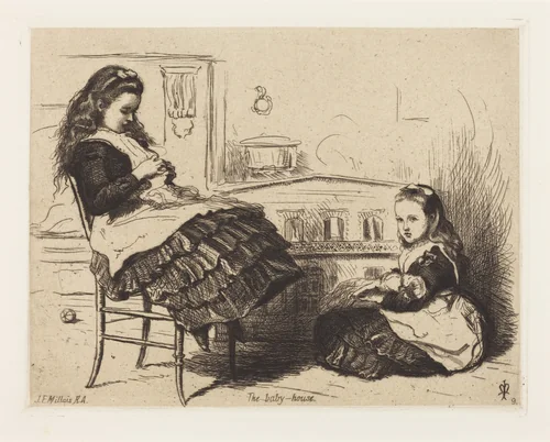 The Baby-House by John Everett Millais, print, 1872
