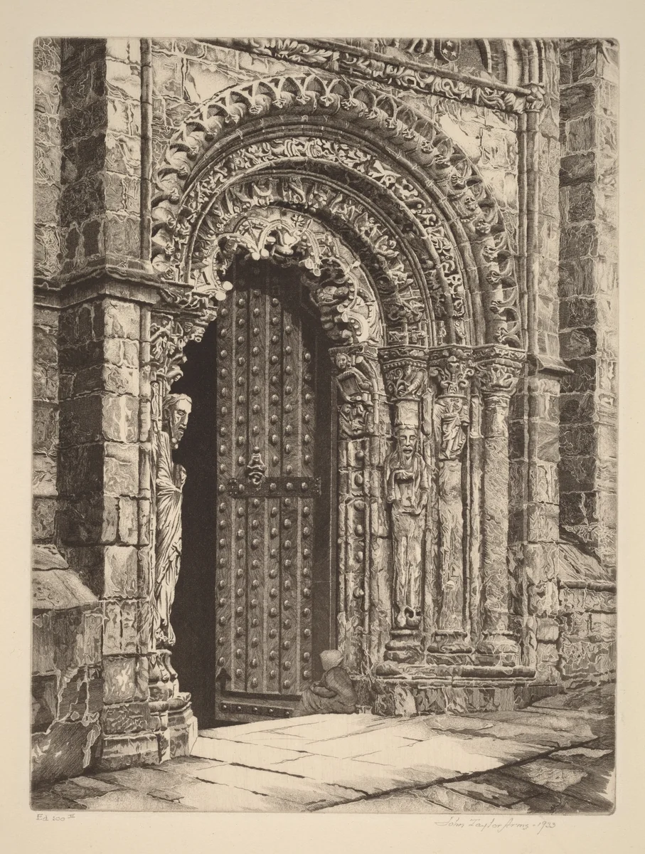 Study in Stone, Cathedral of Orense by John Taylor Arms, print, 1933