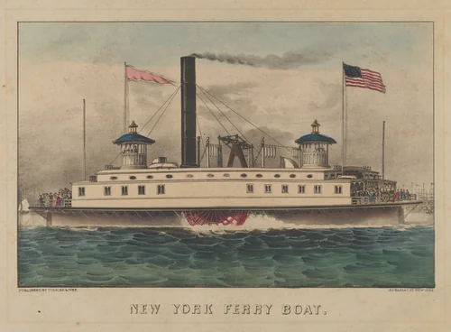 New York Ferry Boat by Currier & Ives, print, 1855-1870