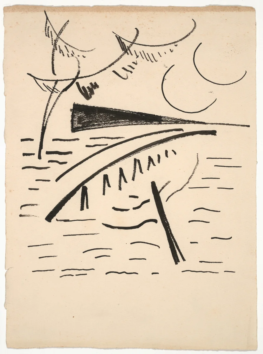 Untitled (Futurist Landscape) by Olga Rozanova, drawing, 1913