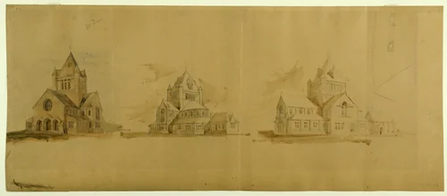 Saint Gabriel's Church, Chicago, Illinois, Perspective Sketches by Burnham and Root
John Wellborn Root, drawing, 1884-1894