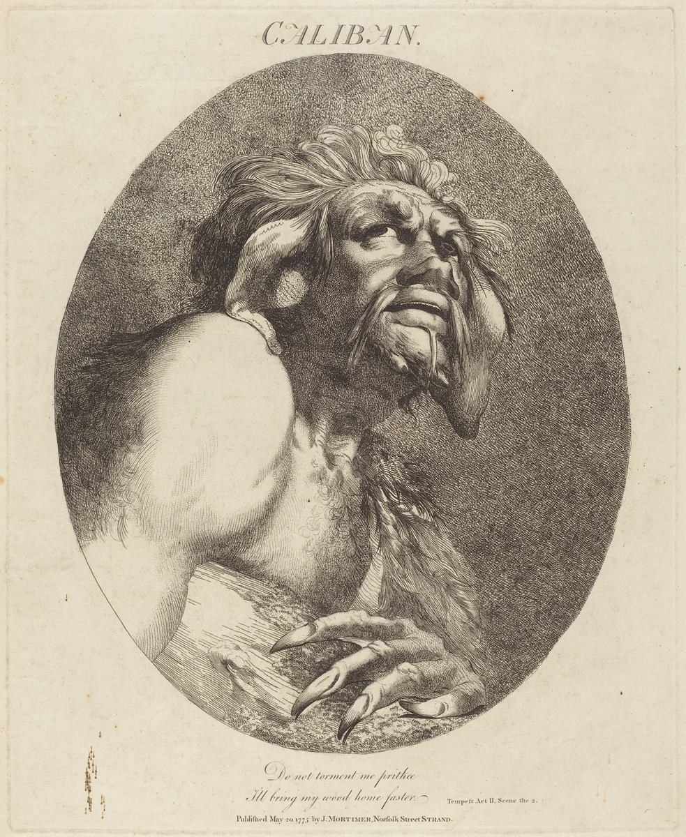 Caliban by John Hamilton Mortimer, print, 1775