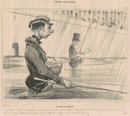 Le Vieux Pécheur by Honoré Daumier, print, 1839