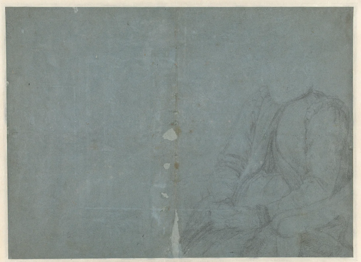 Studie van een zittende vrouw, zonder hoofd by Cornelis Ketel, drawing, 1589-1594
