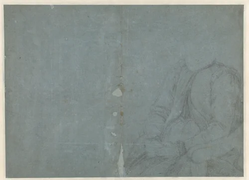 Studie van een zittende vrouw, zonder hoofd by Cornelis Ketel, drawing, 1589-1594