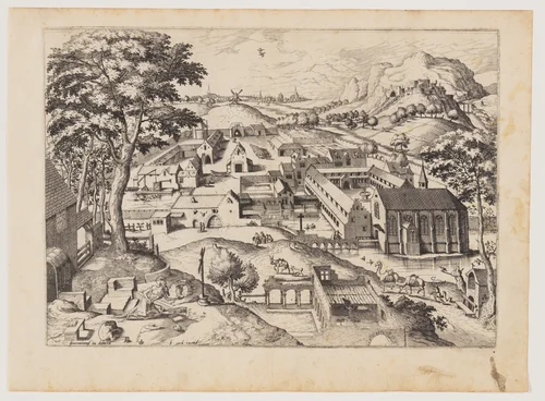 Saint Jerome in the Desert, from Landscapes with Biblical Subjects and Saints by Johannes van Doetecum, print, 1557-1567