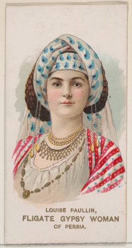 Louise Paullin as Fligate Gypsy Woman of Persia, from the set Actors and Actresses, Second Series (N71) for Duke brand cigarettes by W. Duke, Sons & Co., print, 1888-1890