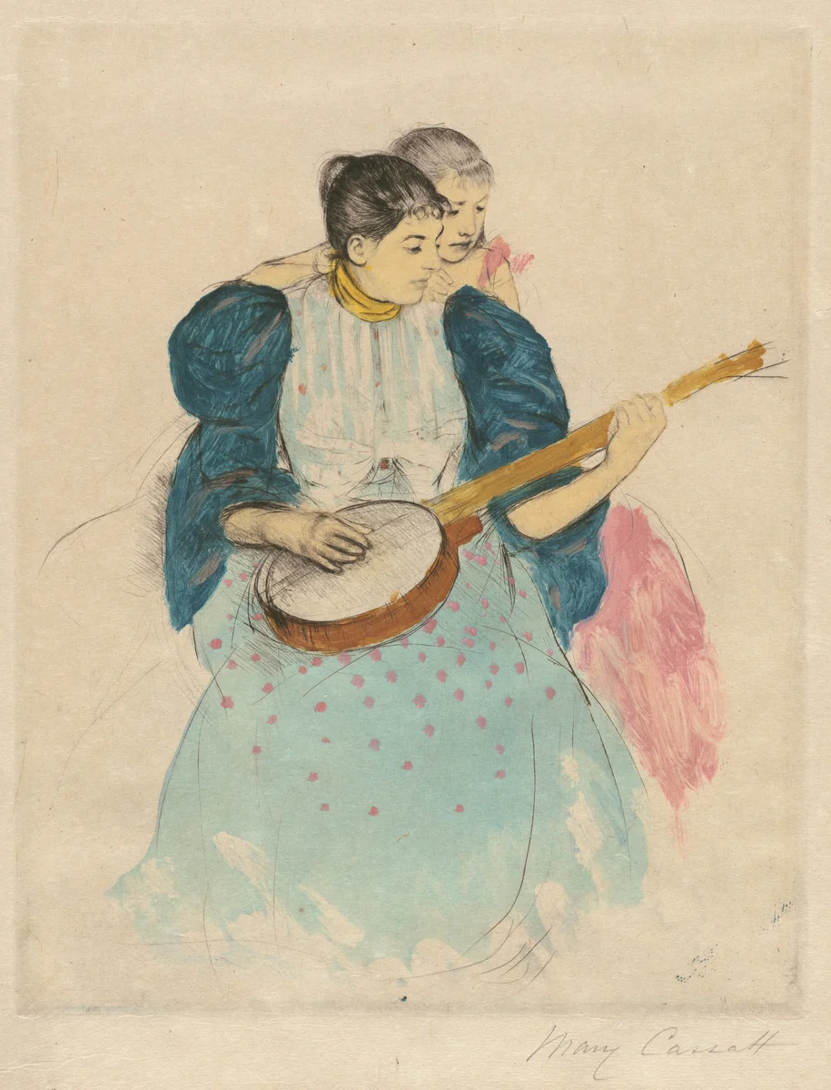 The Banjo Lesson by Mary Cassatt, print, 1893