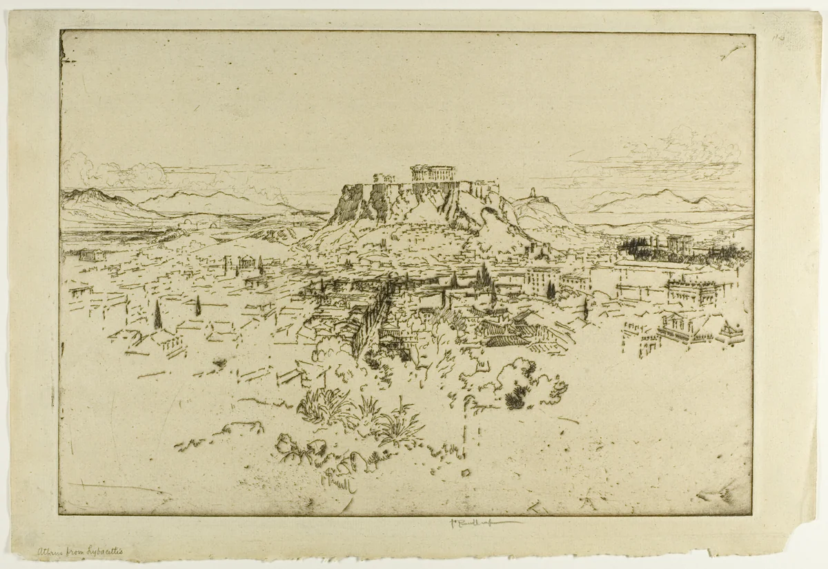Athens from Mount Lybacettus by Joseph Pennell, print, 1913
