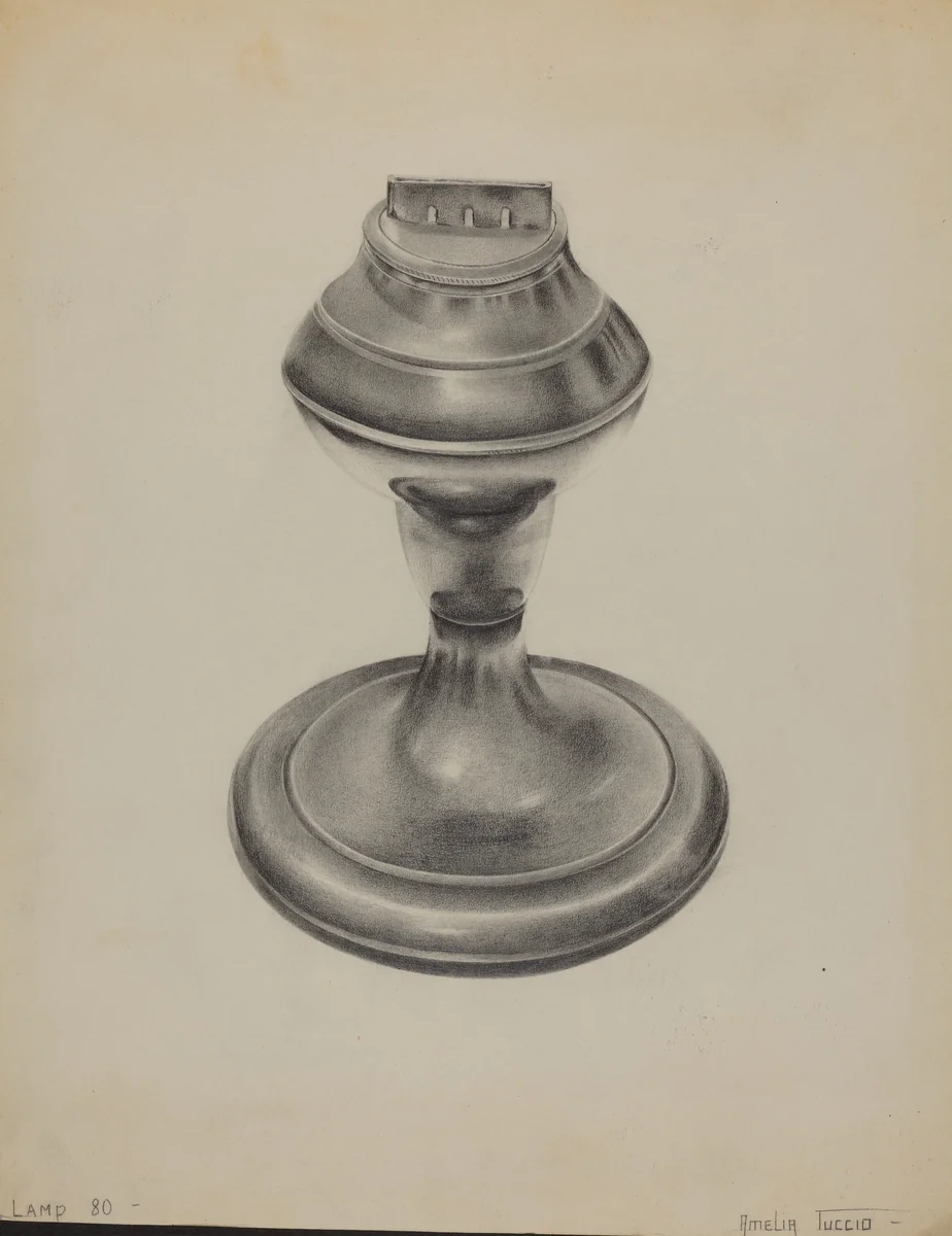 Lamp by Amelia Tuccio, index of american design, 1936