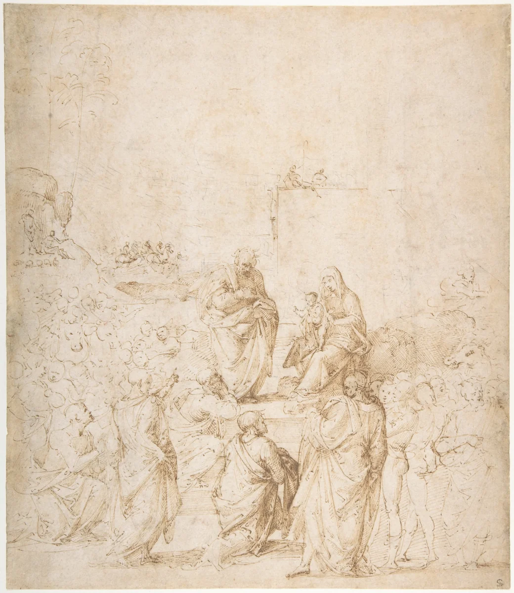 The Adoration of the Magi by Fra Bartolomeo, drawing, 1495-1505
