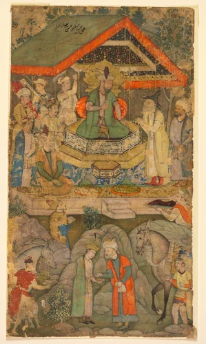 An Ambassador before Humayun by Miskin, painting, 1605-1615