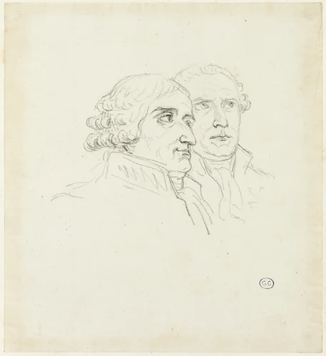 Studies for Distribution of Eagles: The Archi-Chancelier, Cambacérés and the Archi-Trescrier, Lebrun by Jacques-Louis David, drawing, 1805-1815
