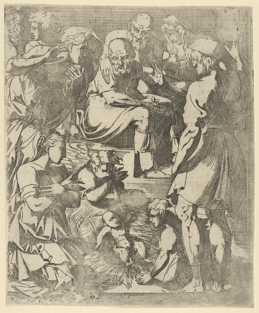 The Nativity by Geoffroy Dumoûtier, print, 1539-1549