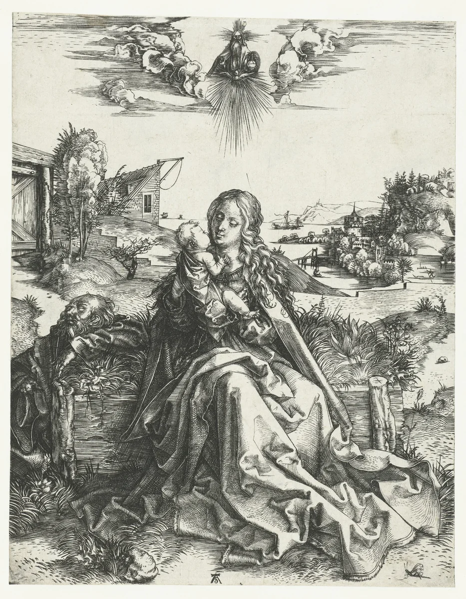 De Heilige Familie met de libelle by Unknown, print, 1493-1497